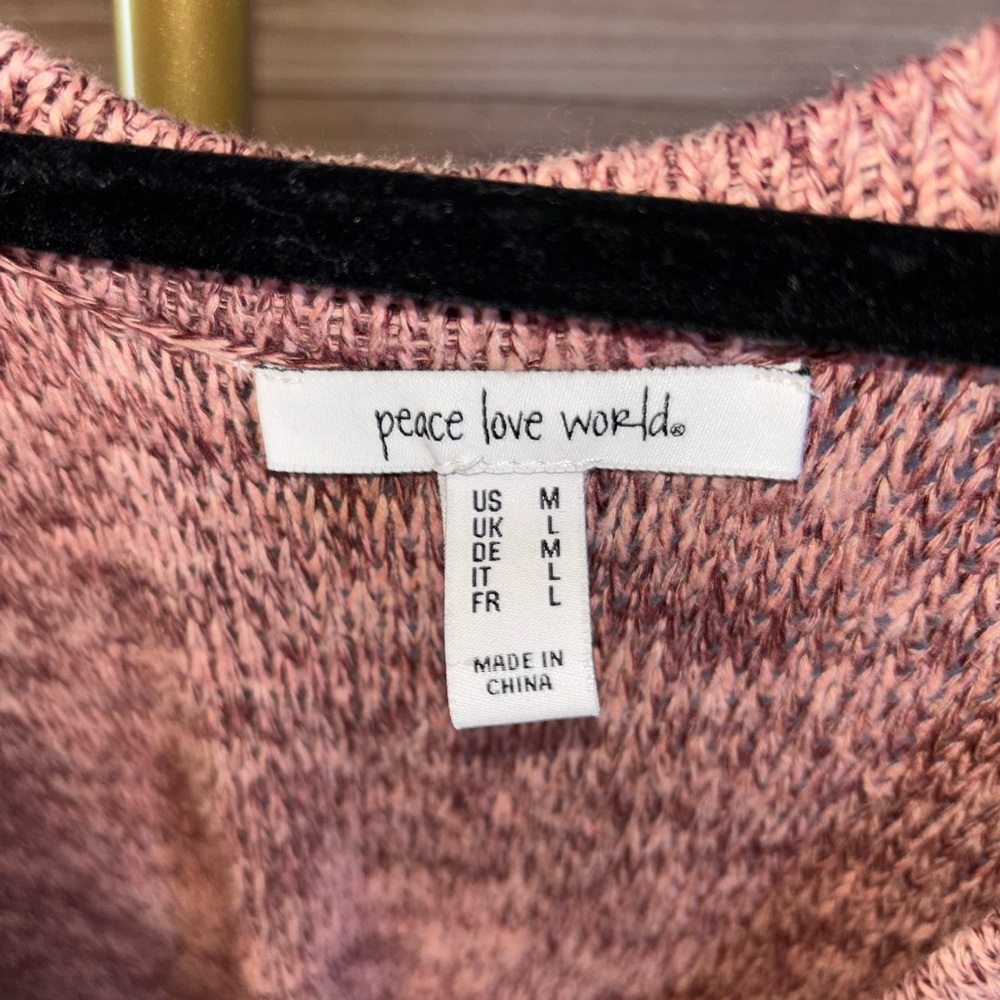 Peace Love World Pink Knit Sweater - Picture 2 of 3